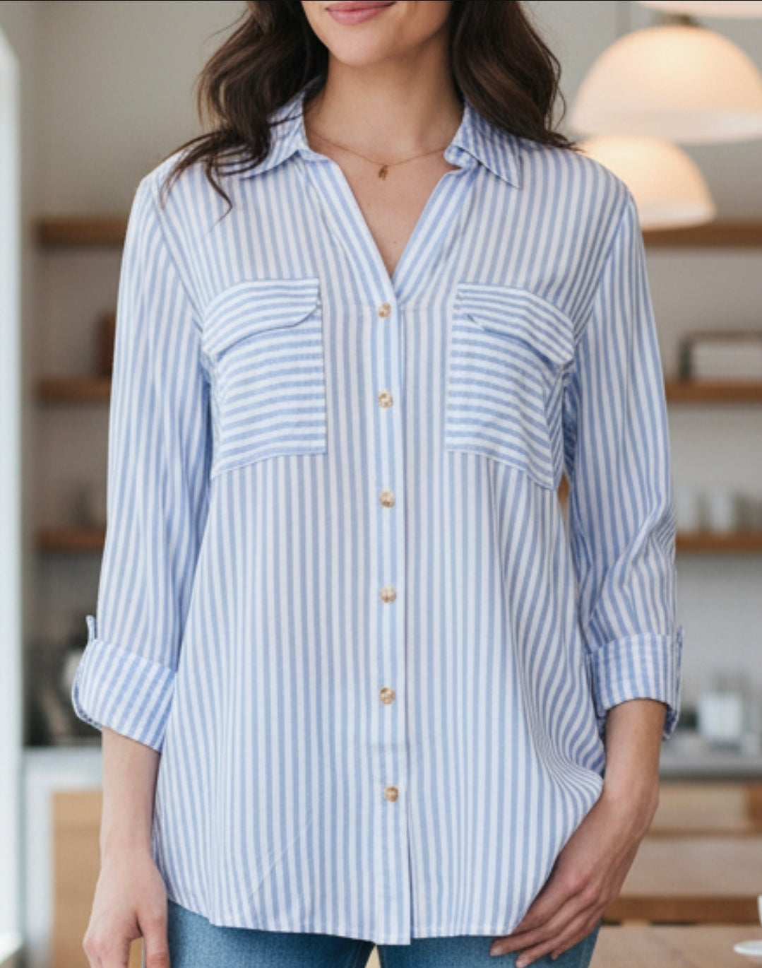 Sassy Striped Button Down